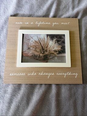 Nielson Bainbridge Wood Tone Frame with White Inner Border and Script